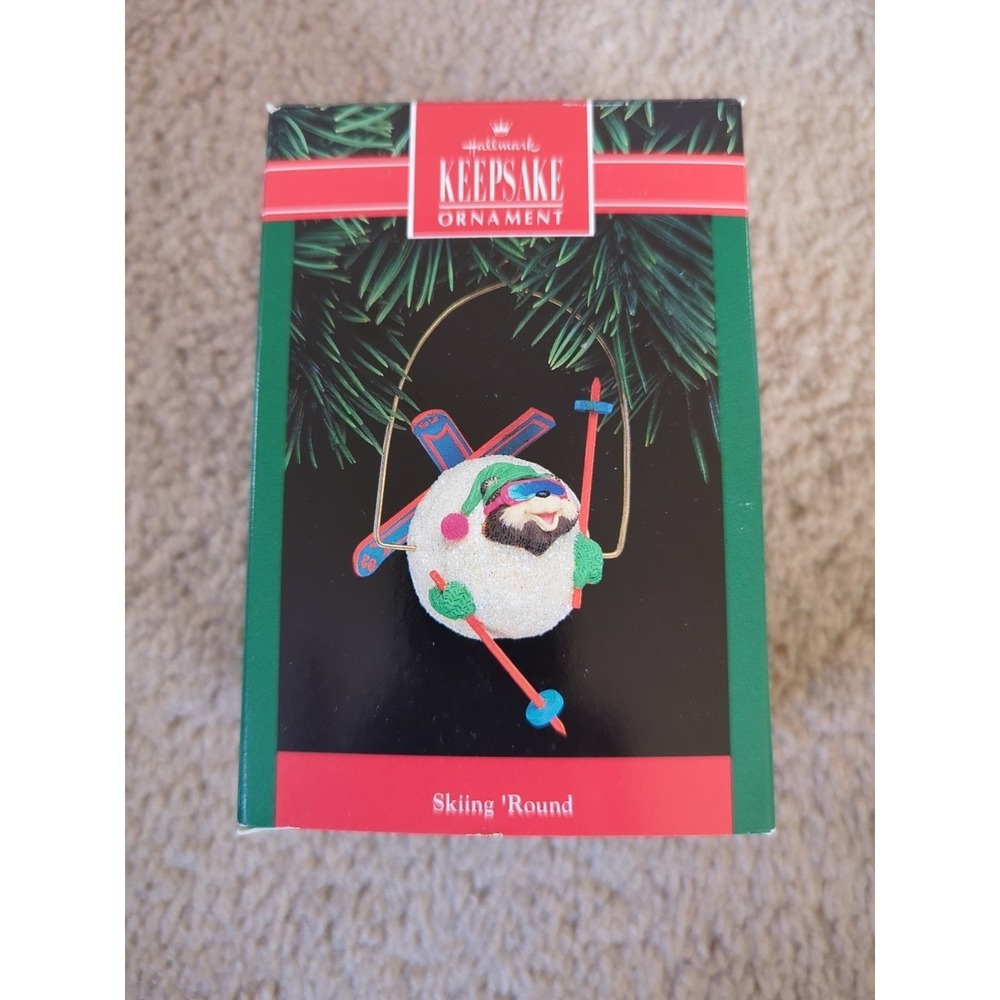 Hallmark‎ Keepsake Ornament 1992 Skiing 'Round Bear Orig Box